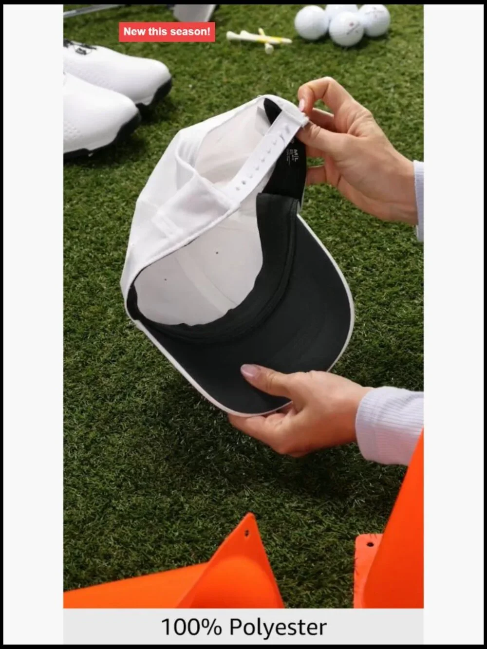 Moisture Wicking Low Profile Adjustable Golf Cap